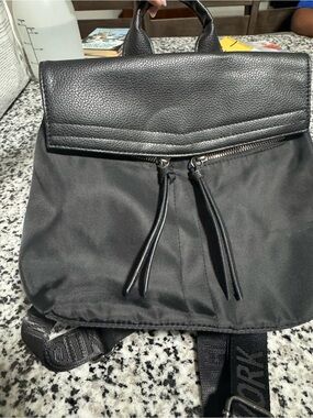 Black Botkier New York Nylon and Leather Backpack - Sporty Everyday Carry